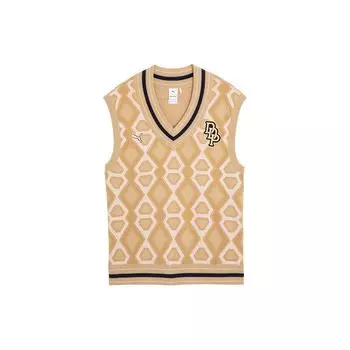 Puma X Dapper Dan All Over Letter Print V-образный вырез жилет унисекс жилеты оранжевый 539803-89 S