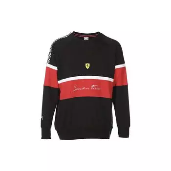 Puma X Ferrari Logo Patchwork Casual Pullover Hoodie Men Tops Black Red 599816-01 XL