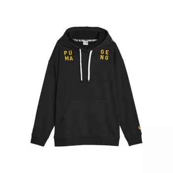 Puma X Gen.G Collaboration Letter Embroidery Loose Knit Hoodie Unisex Hoodies Black 621736-01 S