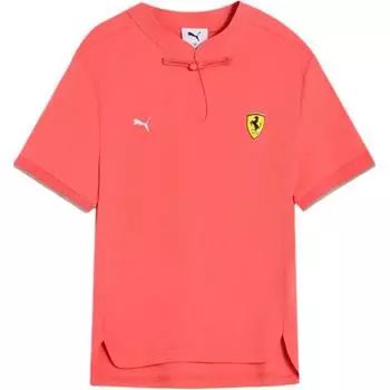 Puma X Коллаборация Ferrari Китайская лимитированная серия Удобный пуловер Воротник-стойка Футболка с коротким рукавом Женские топы Розовый 634328-07 M