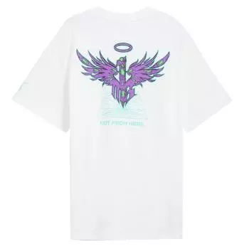 Puma X Lamelo Collaboration SS24 Brand Logo Повседневная дышащая футболка с коротким рукавом для мужчин, топы, белый цвет 627746-03 M