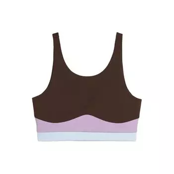 Puma X Lemlem Collaboration Color Block Design Casual U-Back Sports Tank Top Women Tops Black Chocolate 525012-82 M