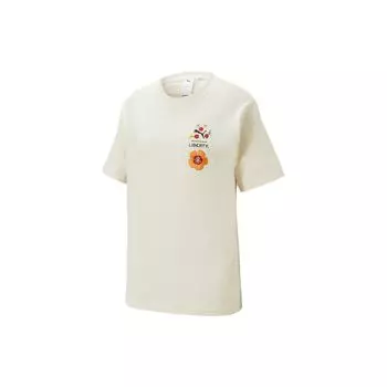 Puma X Liberty Collaboration SS23 Цветочный принт Вышитая свободная футболка с коротким рукавом Женские топы Off-White 539829-65 L