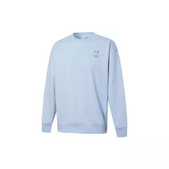 Puma X Maison Kitsune Повседневная спортивная дышащая вязаная толстовка с круглым вырезом мужские топы небесно-голубые 532324-92 S