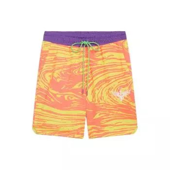 Puma X Melo Collaboration All Over Logo Print Basketball Casual Shorts Men Shorts Yellow 627743-01 L