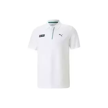 Puma X Mercedes-Benz Logo Print Short Sleeve Polo Shirt Men Polo Shirts White 538478-03 XS
