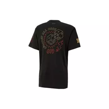 Puma Футболка X Mikey Against All Odds с принтом в виде двух букв, круглым вырезом и коротким рукавом, мужские топы, цвет черный 621912-01 S