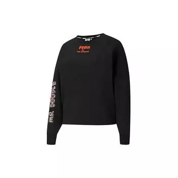 Puma X Mr Doodle Crew Neck Вязаный свитшот с вышитым логотипом Женские топы Черный 598687-01 S