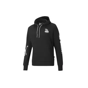 Puma Мужская толстовка с капюшоном X Mr Doodle Logo Print на шнурке, черная 598639-01 XS