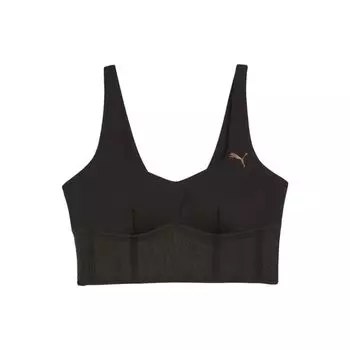 Puma X Pamela Reif Collaboration Top Corset Solid Color Casual Slim Fit Sports Bra Women Underwear Black 525143-01 M