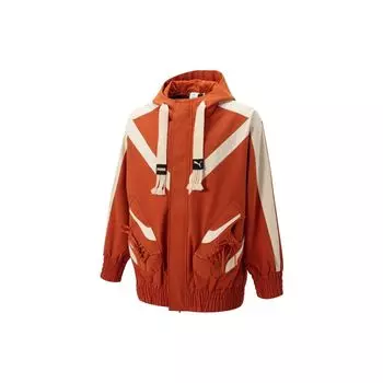 Puma X Staffonly X Monopoly совместная тканая куртка с цветными блоками и карманами с логотипом, верхняя одежда унисекс, кофе 539895-83 L