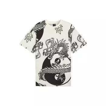 Puma X Staple Collaboration Ss24 Dragon Year Series Dragon Pattern Design Повседневная свободная футболка с коротким рукавом Мужские футболки Белые 625097-65 S