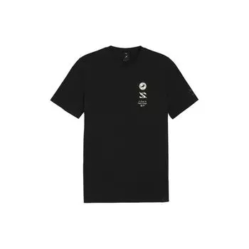 Puma X Staple SS24 Year Of The Dragon Collection S-образная футболка с круглым вырезом и принтом драконьего пера, мужские топы, черные 624724-01 L