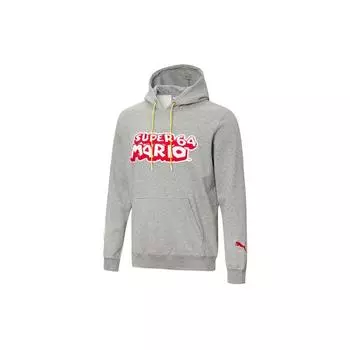 Puma X Super Mario Nintendo Printed Knit Sports Hoodie Men Hoodie Grey 589098-01 S