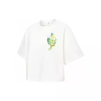 Puma X The Beast Printed Sports Crew Neck Short Sleeve T Shirt Women Tops White 533988-02 S