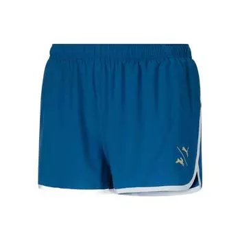 Puma X Tracksmith Collaboration Sports Logo Print Elastic Belt Summer Drawstring Shorts Women Shorts Light-Blue 522279-81 XS