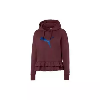 Puma X Tyakasha Logo Hem Кружевная толстовка с капюшоном Женские топы Бордовый 595556-26 S