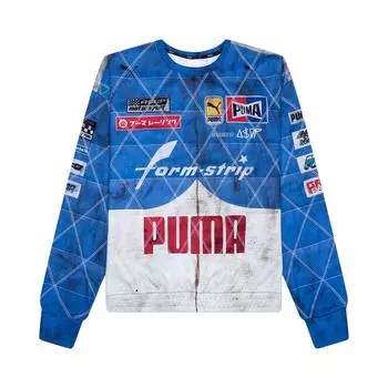Puma XA$AP Rocky Collaboration Color Block Letter Fashion Удобная мягкая приятная для кожи спортивная толстовка с капюшоном унисекс с капюшоном Синяя 631125-01 XS