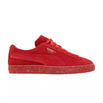 Puma Замшевые триплексные моно красные брызги краски мужские кроссовки High-Risk-красные Team-Gold 386852-02 48.5