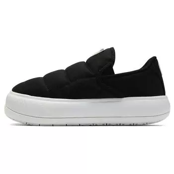 Puma Замшевые женские кроссовки Mayu Slip-On Canvas черного и белого цвета 385595-01 36