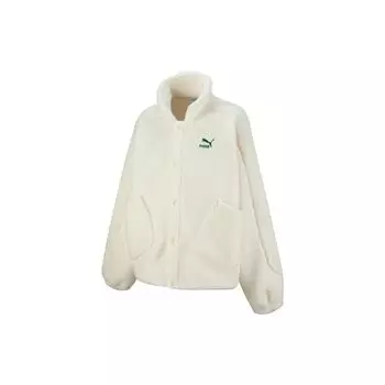 Puma Женская куртка из искусственной овчины с вышитым логотипом, чисто-белая 539954-65 M