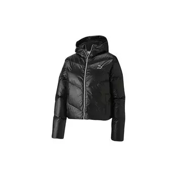 Puma Женская куртка-пуховик Classics Shine Down с капюшоном и логотипом, черная 599144-01 M
