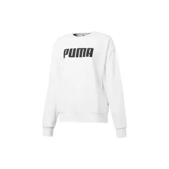 Puma Женская толстовка с круглым вырезом Essential Logo Printed Sports Crewneck, белая 855318-02 M