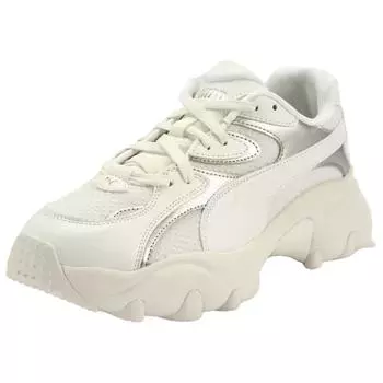 Puma Женские кроссовки Pulsar Lite с мерцающим эффектом кремово-тепло-белые серебристые 403720-01 36