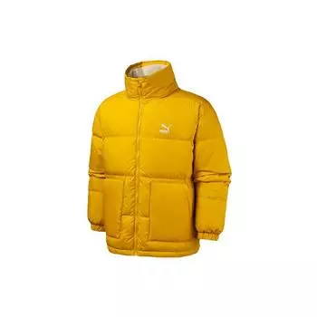 PUMA Зимний теплый пуховик с воротником-стойкой Мужская верхняя одежда Желтый 596548-20 XL