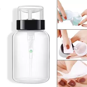 Pumping Plastic Bottle Dispenser Bottle Nail Removal Bottle Cosmetic Container Refillable Bottle чёрный