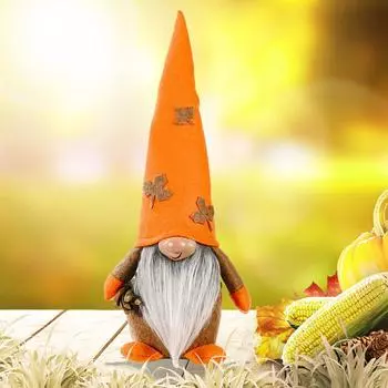 Pumpkin Charming Maple Leaf Hat No Face Doll For Seasonal Home Party Decorations Harvest Maple Hat Male