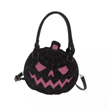 Pumpkin Crossbody Bag Creative Handbag Unique Funny Novelty Purse Black Orange