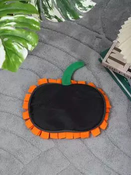 Pumpkin Dog Snuffle Blanket Pet Interactive Mat Nosework Feeding Mat Treat Dispenser Natural Foraging Toys for Small Large жёлтый