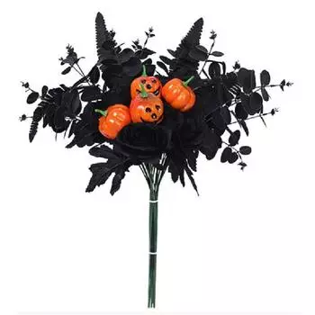 Pumpkin Halloweens Simulation Maple Leaves Bouquet Party Office Ornament Trim Pumpkin