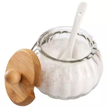 Банка для тыквы с крышкой Стеклянные пищевые контейнеры Крышки Тыквы для украшения Банки для приправ Этикетки Офис Черные конфеты прозрачный