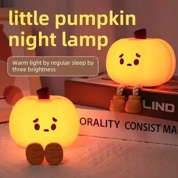 Pumpkin Led Night Light Halloween Lantern Bedside Table Lamp for Sleeping Nursery Room Decoration Kids Bedroom Birthday Gift тыква