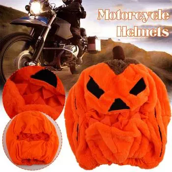 Pumpkin Motorcycle Helmet Decorative Animal Plush Motorbike Helmet Fun Protection Practical Motorcycle Accessories тыква