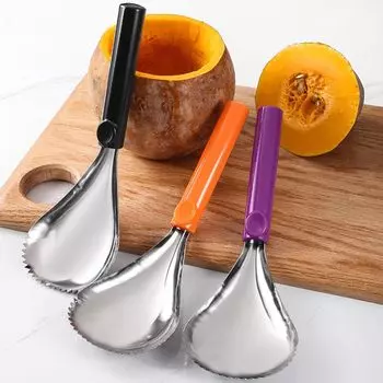 Pumpkin Pulp Remover Corer Scoop Fruit Corer Serrated Edge Fruit Scraper Stainless Steel Veggie Vegetable Corer Extractor светло-желтого