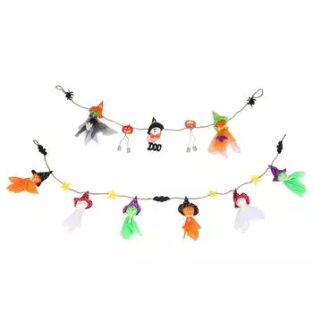 Pumpkin Witch Design Hanging Doll Halloween Pendant Ornament for Costume Party Bar Decor With Jingle Bell