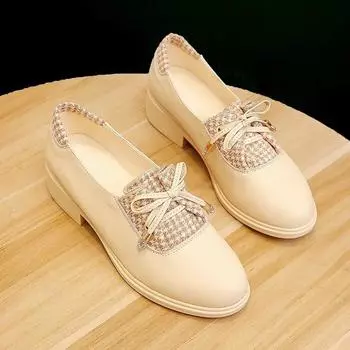 Pumps Women Black British Leather Female Footwear Square Heel Casual Ladies Wedding High Heels Woman Zapatos De Mujer Traf 35 абрикосовый