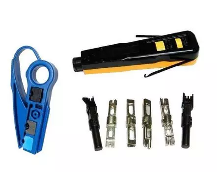 Punch down tool various blades 66 KRONE Full set Cable stripper included Connection tool Pressure welding Impact punch down tool [Full set] & (110