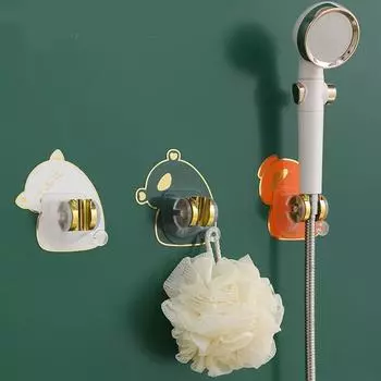 Punch-Free Shower Bracket Self-adhesive Shower Head Base Showerhead Stand Shower Accessories зелёный