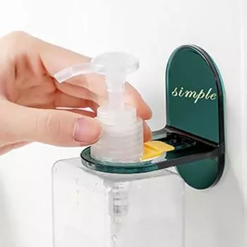 Punch-free Shower Gel Storage Rack Kitchen Dishwashing Detergent Adhesive Hook Hand Sanitizer Bathroom Drain Clip Wall Mounted темно-зеленого