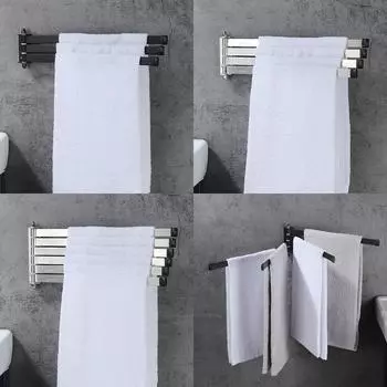 Передвижная вешалка для полотенец из нержавеющей стали для ванной комнаты, настенная складная вешалка для полотенец на несколько перекладин