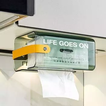 Punch-free Tissue Holder Rectangular Napkin Holder Multifunctional Tissue Storage Box Kitchen серый