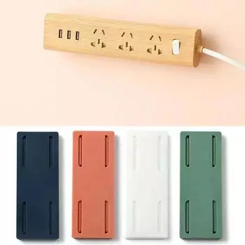 Punchfree Plug Sticker Holder Wall Fixer Power Strip Holders Storage Sockets Wall Holders Shelf Stand Holder Plug Hook Removable синий