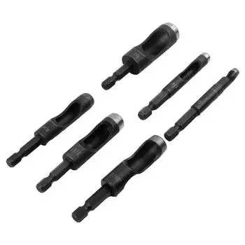 Punching Tool Hollow Hole Punches 1/4\ \ (6.35mm) Hex 6pcs/set 71mm Black Carbon Steel Leather Craft Tool Brandnew CHINA