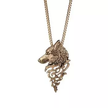 Punk Animal Wolf Head Pendant Metal Man Necklace Fashion Jewelry Korean Style Choker Clavicle Chain