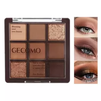Punk Brown Glitter Eyeshadow 9 Colors, Palette Shadow Pigment, Brown Cool Tone Earth Tone Palette, Brown Eyeshadow Palette-02#Brown