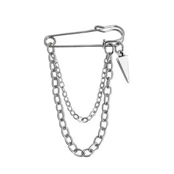 Punk Cardigan Clip Tassel Pendant Sweater Collar Clip Retro Star Cross Chain Brooch Dress style 2